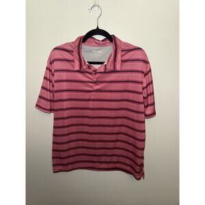 $55 Etonic Men's Pink Striped Short Sleeve Polo Shirt Size Large Golf Outdoors